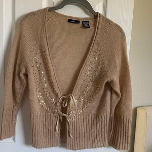 Mixit Tan Cardigan with Sequins